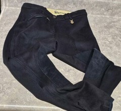 VEQUI COMFORT-Black Cttn/Spdx, Womens Flt.Fnt, Equestrian Riding Breeches-(28)