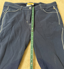 Equestrian Devon-Aire Women’s Riding Breeches Navy Knee Patch Size 34 Stretch