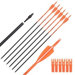 Elong 12PCS 28″ Arrows for Compound Bows,Carbon Hunting Arrows for Archery Sp…