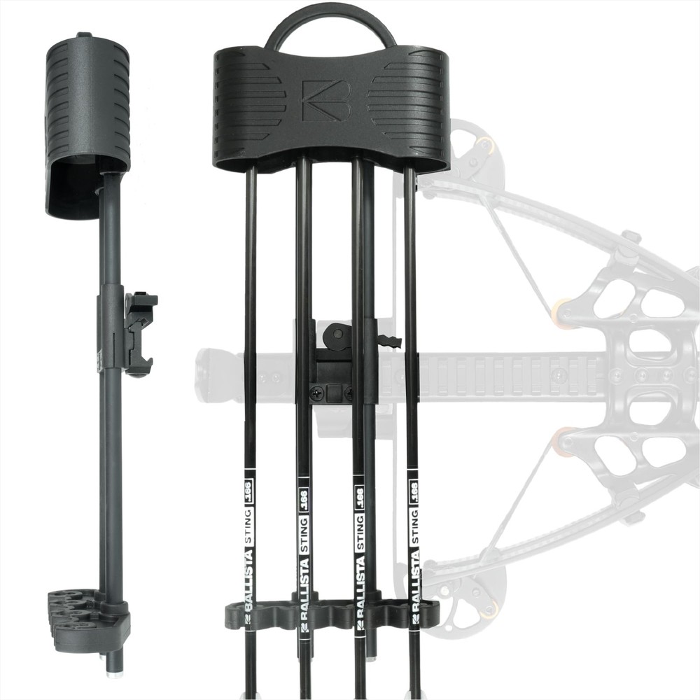 Crossbow Quiver – Fits 4 Arrows (5.5 mm-8.8mm) – Quick-Detach 20 mm Picatinny…