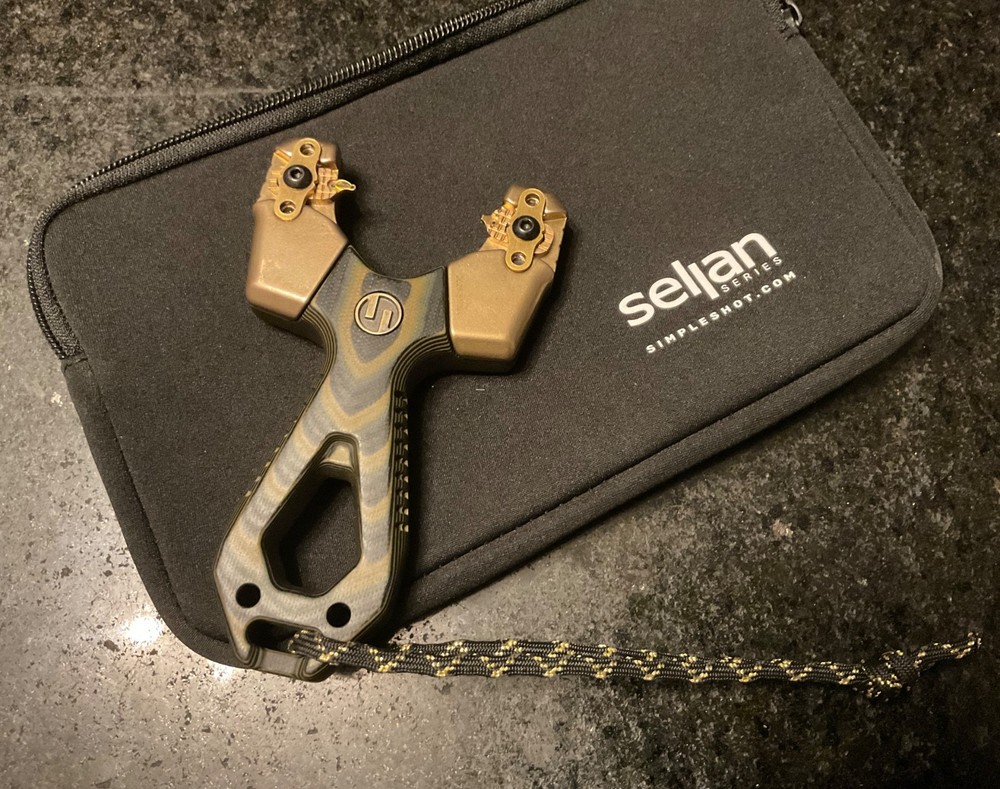 Limited Edition SimpleShot Slant Spartan #51/320, G10, Brass. Slingshot