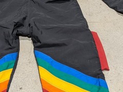 Vintage Flite Suit Skydiving Jumpsuit Rainbow Stripes Black (US)