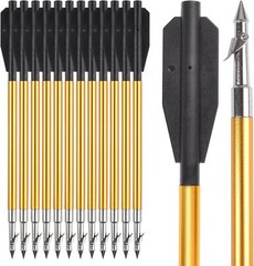 6/12pcs 6.8″ Archery Crossbow Bolts Fishing Arrows Aluminum Hunting Bowfishing