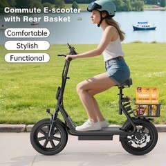 Electric Scooter w/ Seat, Commuter Foldable, 500W 10.4Ah Battery 22mph escooter