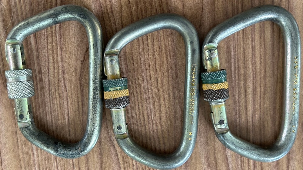 SMC Locking Steel Carabiner 4.5″ —Set of 3. —Used for Cave Rescue Training