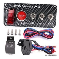 Jeemiter 12V 30A Ignition Switch Panel Kit – 5-in-1 Engine Start Push Button