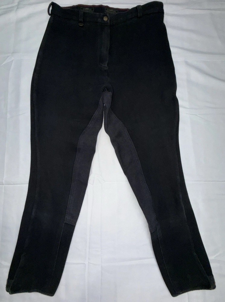On Course Womens 32R (32 in Waist) Black Belt Loop Equestrian Riding Breeches