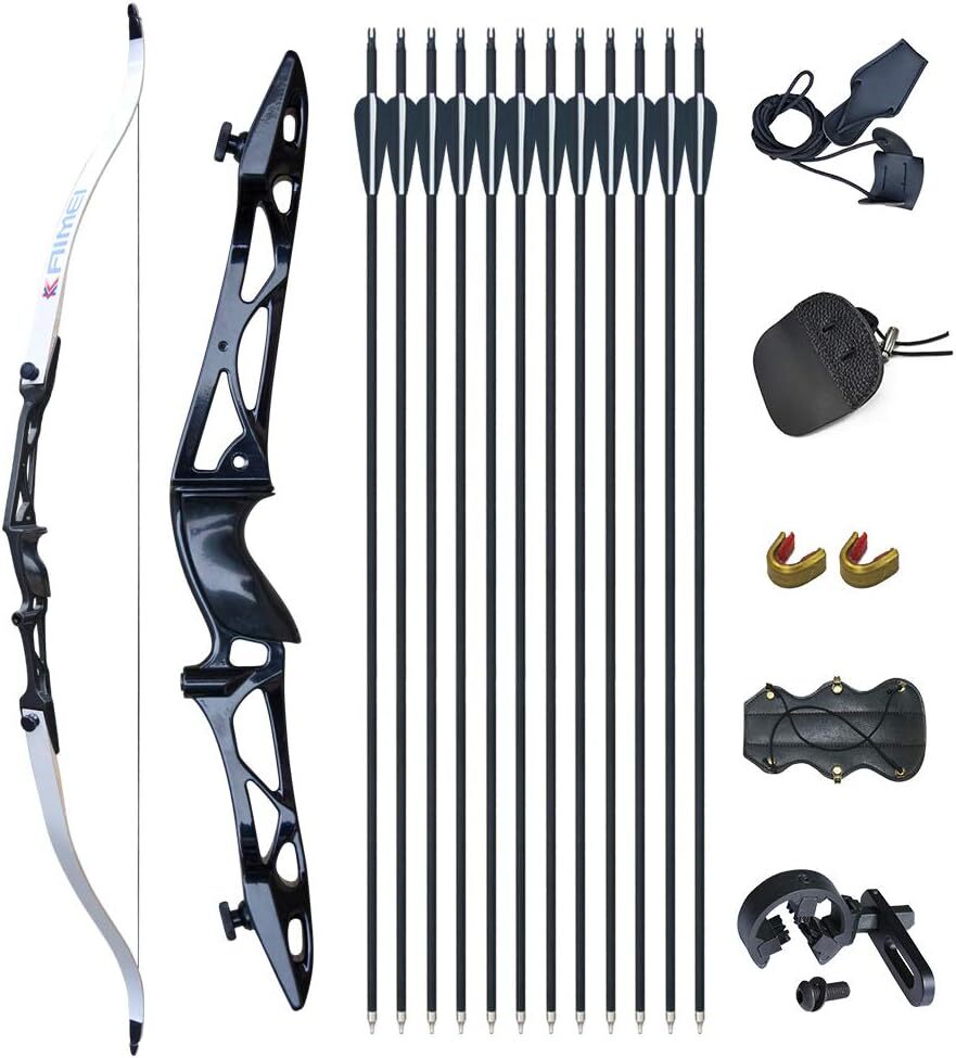 30/40lbs 64″ Archery Recurve Bow 12XArrows Set Aluminum Alloy Takedow Target
