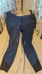 LeMieux Womens 30 Navy Blue Silicone Full Seat Grip Riding Breeches Pants