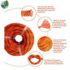 Double Braid Polyester Rope Arborist Bull Tree Rigging Work Utility 1/2»×100′