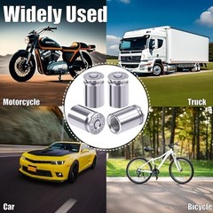 4PCS Bullet Shell Tire Valve Stem Caps, Aluminum Alloy Car 4 pcs Bullet-Silver