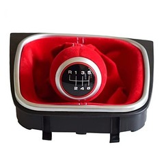 Red Suede Leather Gear Shift Knob – 6 Speed – Complete Red (6-Speed Style)