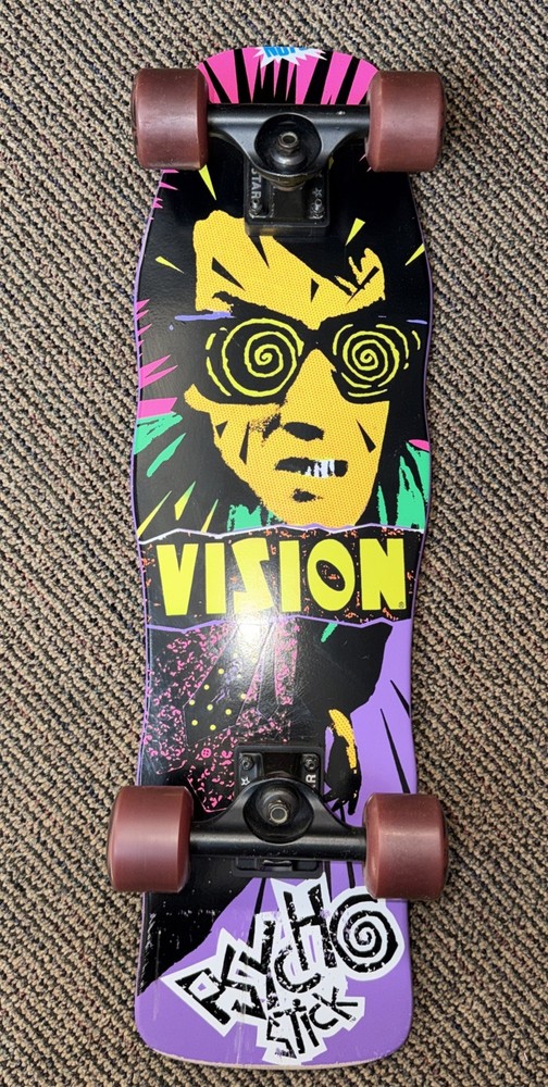VISION PSYCHO STICK ORIGINAL SHAPE REISSUE 10 INCH SKATEBOARD COMPLETE