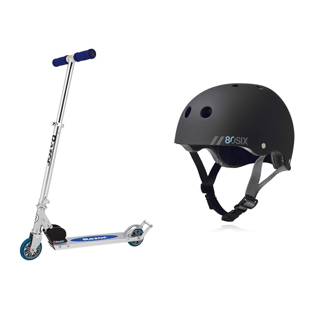 Razor AW Kick Scooter Blue FFP Steel/Blue Bundle with 80Six Dual Certified Ki…