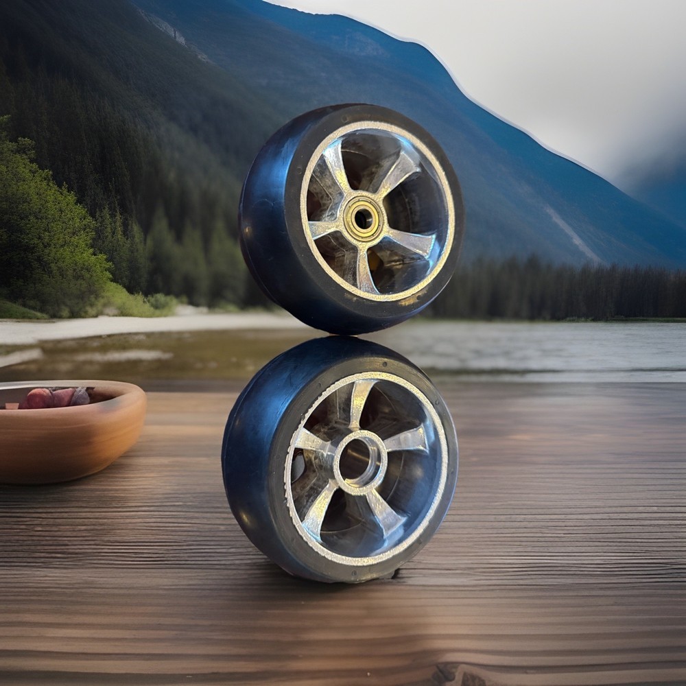 set 2 Solid Rear Wheels 4-1/2″ x 2-1/2″ for Razor Ground Force Electric Go-Kart