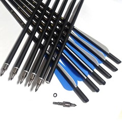 12PACK 20″ Crossbow Bolts Carbon Arrows Half Moon Nocks 8.8mm Shaft Shooting