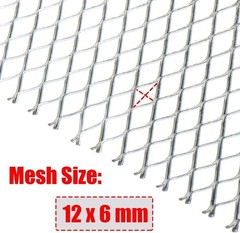 Car Grill Mesh Sheet Aluminum 40x13in Silver Anti-Corrosion Self-Adhesive