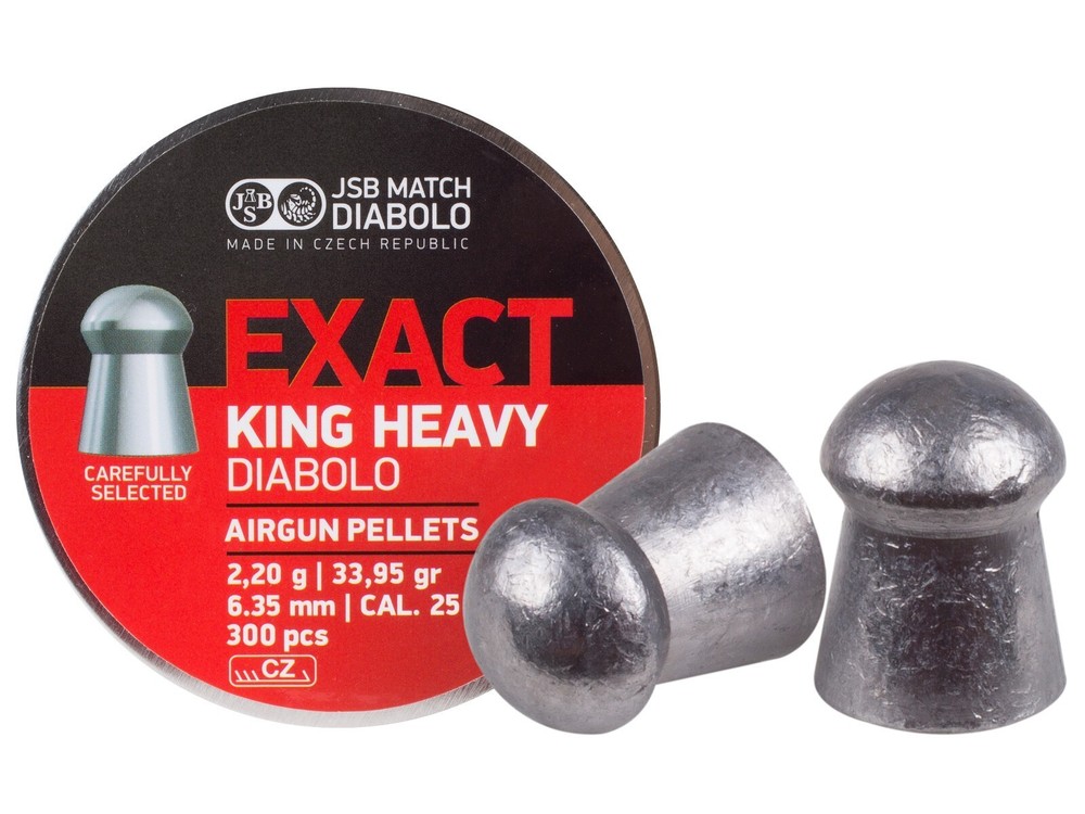 JSB Match 300 Count EXACT KING HEAVY Domed 6.35mm .25 Caliber Airgun Pellets