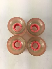 Cruiser CLEAR BRIGHT Pink CORE GUMMY Skateboard Wheels 82A 62 mm Stone Sanded
