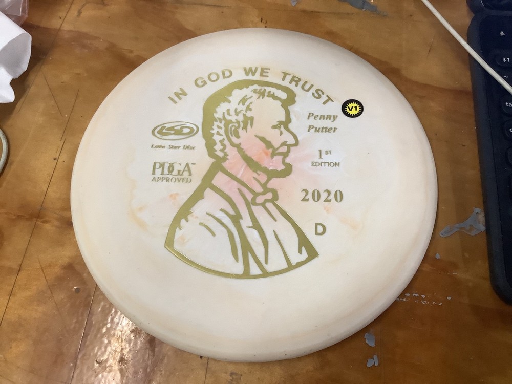 Lone Star disc V1 Penny Putter 170 gram golf disc swirly