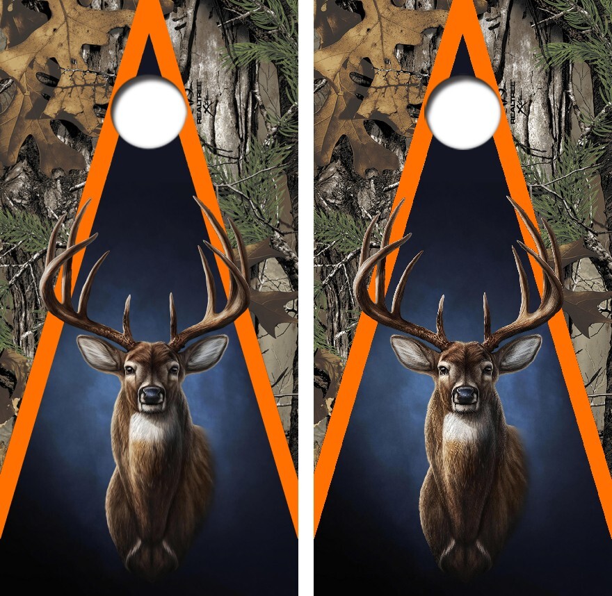 Whitetail Deer Buck Camo Cornhole Board Wrap LAMINATED Decal Vinyl Sticker #4590