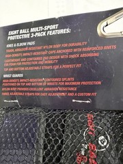 EIGHT Ball Kids Black, Purple & Galaxy Wrist, Knee & Elbow Pads~ 3 Pack~ NEW