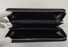 Gucci Shima Round-Zip Long Wallet Black Silver Hardware Japan 0611574