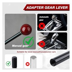 Car Gear Shift Knob Extender, Manual Transmission Shifter Lever with M12 3 Inch