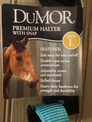 Dumor Premium Turquoise Nylon Halter With Snap Size LARGE