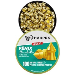 Harpex Fenix Gold .25 (6.35mm) Cal Airgun pellets – Lead Pointed high precision