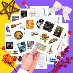 100Pcs Ukulele Stickers for Water Bottle and Laptop – Ukulele Party Supplies …