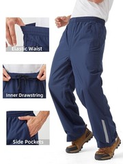Eigioo Mens Packable Rain Pants Waterproof Windproof Outdoor Rain Overpants For