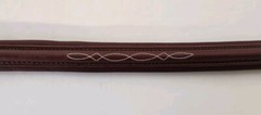 Stubben Fancy Stitch Padded Bridle Browband White Thread Havana 16″ NWT