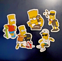 The Simpsons Bart Simpson Sticker Vinyl Decal Cartoon Lot 5 Stickers 2.5″ x 1.5″