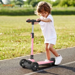 Besrey 3 Wheel Scooter for Kids with Adjustable Height,Pink Unicorn
