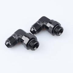 -8 AN Male to -8 AN ORB 90 Degree Swivel Fitting AN8 to AN8 – 2PCS Black