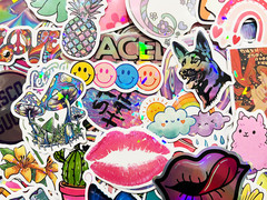10-100 Random Reflective & Shiny Sticker Pack Rainbow Light Lot Set Bulk Group