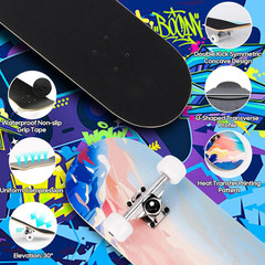 Skateboards for Beginners Adults Youths Teens Kids Girls Boys 31 Inch Pro Comple