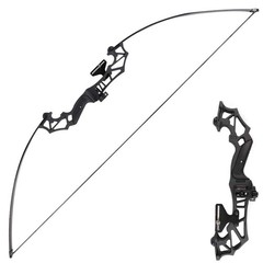 Archery Takedown Recurve Bow Hunting Long Bow Alloy Riser – Right Hand Black – D