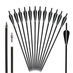 12/24Pcs 20″ Archery Carbon Crossbow Bolts Half Moon Nock OD 8.8mm Arrow Hunting