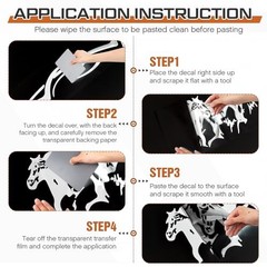 2 Pcs Horse Trailer Decals Stickers 63.5 x 8.5 Inch Self-Adhesive Car White