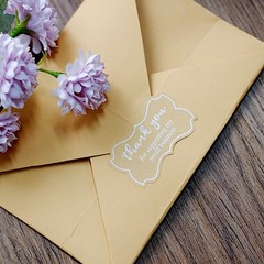 500 Natural 2″ Self Adhesive STICKERS Thank You For Supporting My Small Business