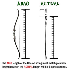 53″ Replacement Archery Bow String for Traditional Bow Longbow Recurve Bow Black