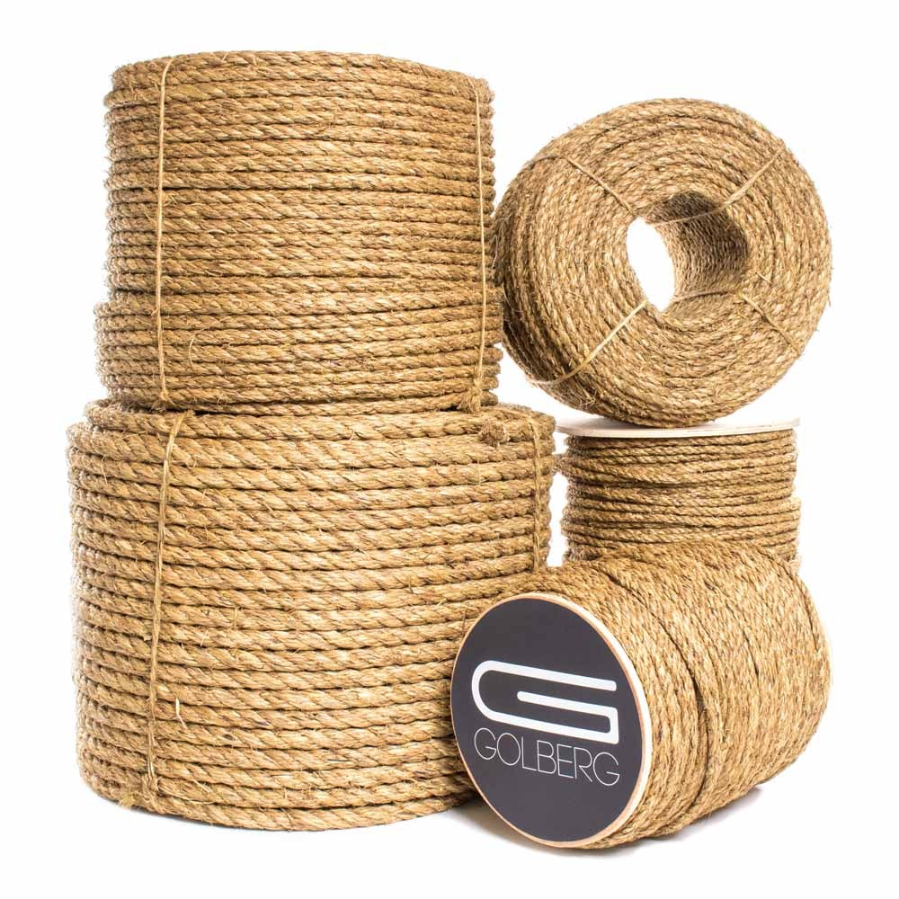 Golberg 3 Strand Natural Fiber Tan Manila Rope Available in Many Sizes & Lengths