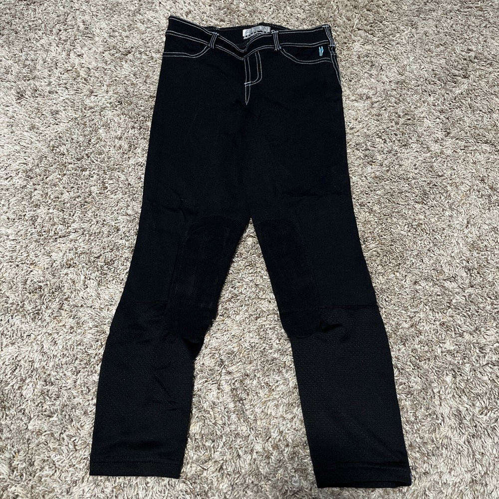 IRIDEON Unisex Kids Black Equestrian Riding Pants Size Medium