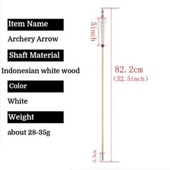 32″ Wooden Arrow 5″ Turkey Feather Archery Recurve Bow Longbow Hunting Shooting