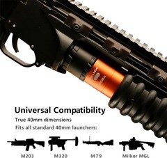 40mm Airsoft Tracer Unit – Reusable Aluminum Shell with RGB Flame Simulation