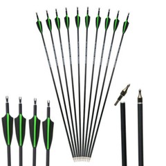 12X Carbon Arrow 30» Archery SP500/Blade Arrowhead Compound Recurve Bow Hunting