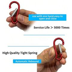 10Pcs Aluminum Carabiner Clip D Ring Set Hiking Gear Keychain Key Holder Loop US
