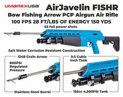 Umarex AirJavelin FishR PCP Bowfishing Airgun & 2 Fiberglass Pro-Point Arrows